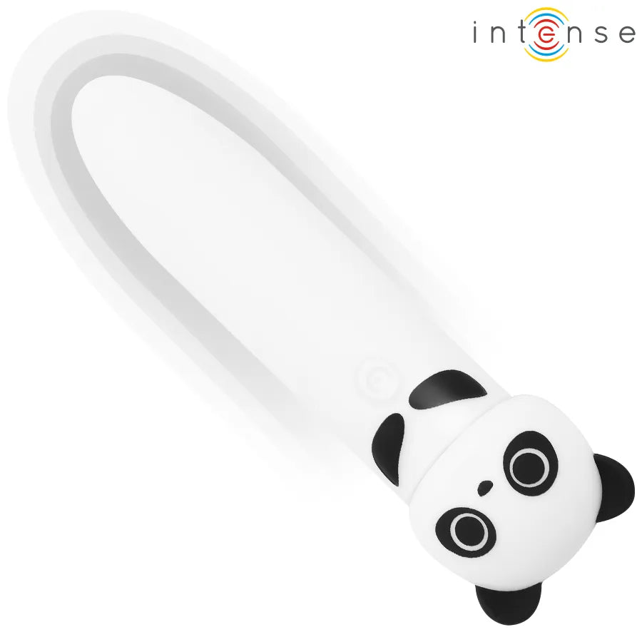 Bullet vibrant panda en silicone médical blanc et noir, étanche, rechargeable USB, avec 8 modes de vibrations.