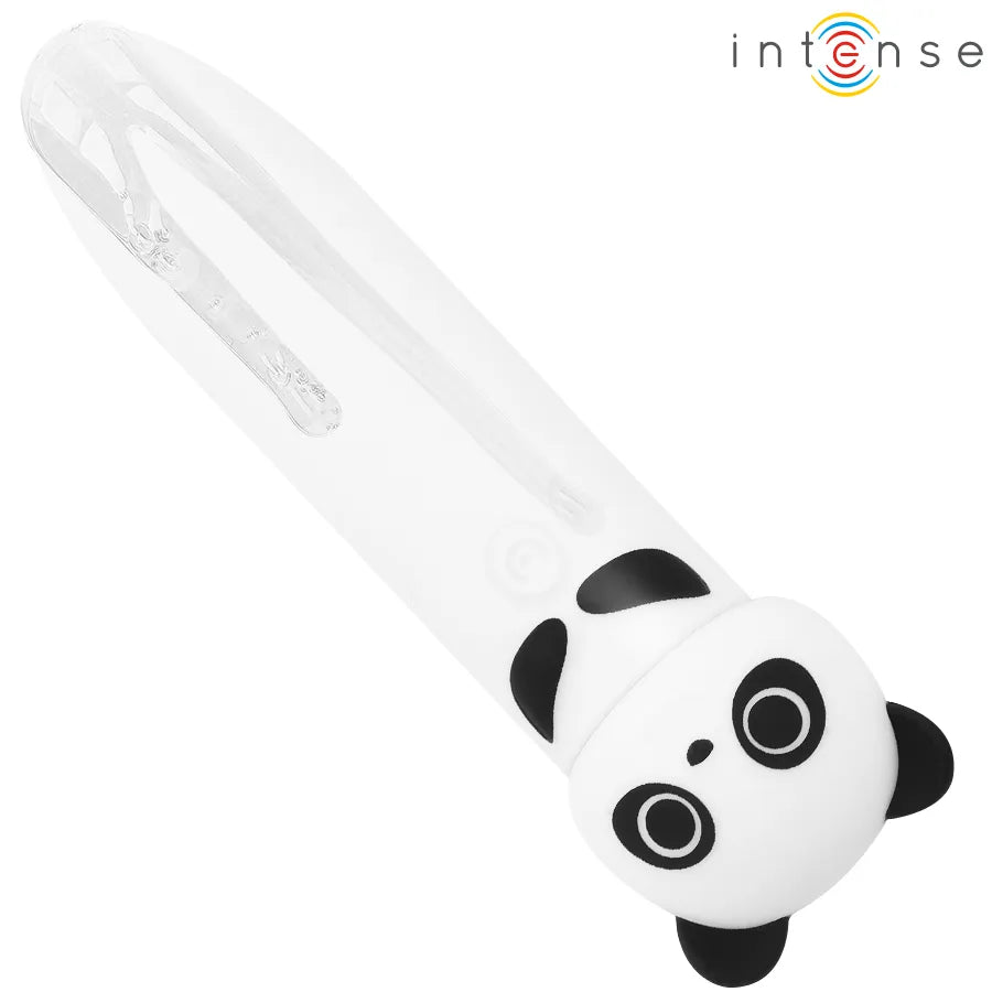 Bullet vibrant panda en silicone médical blanc et noir, design adorable, étanche, rechargeable USB, 8 modes de vibrations.