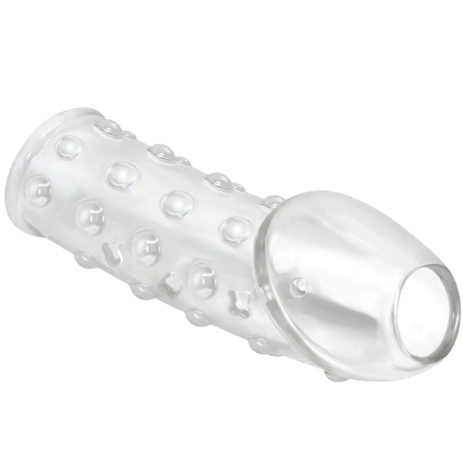 manchon pénis extensible TPE doux durable transparent discret étanche ajustable confortable renforçant retardateur réutilisable hypoallergénique universel entraînement