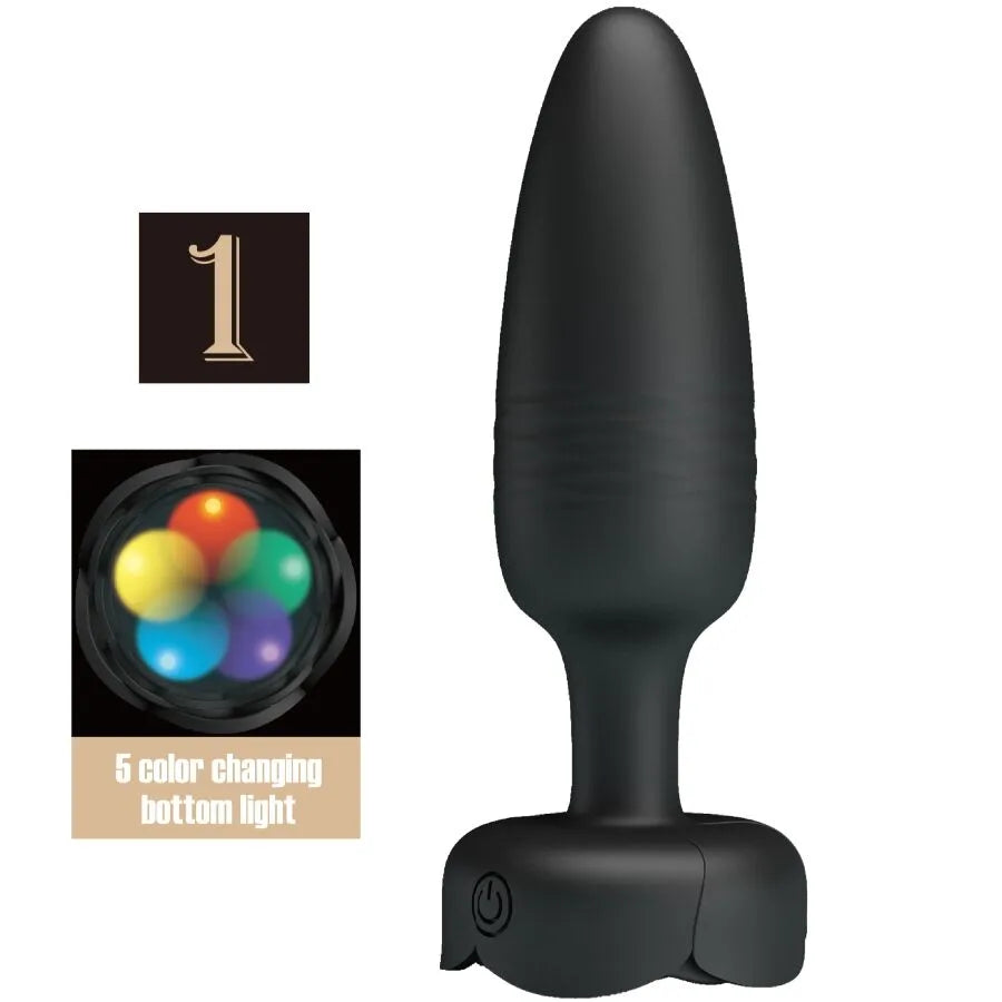 Plug anal silicone LED clignotante vibrations puissantes chargement magnétique noir