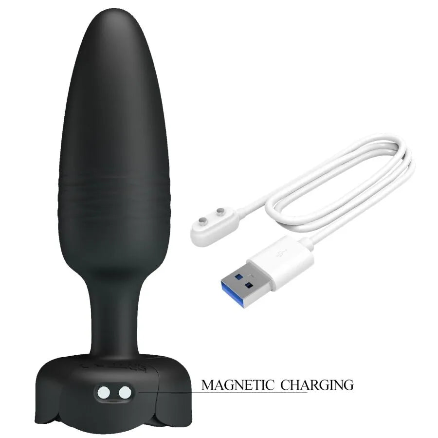 Plug anal silicone LED clignotante vibrations puissantes chargement magnétique noir