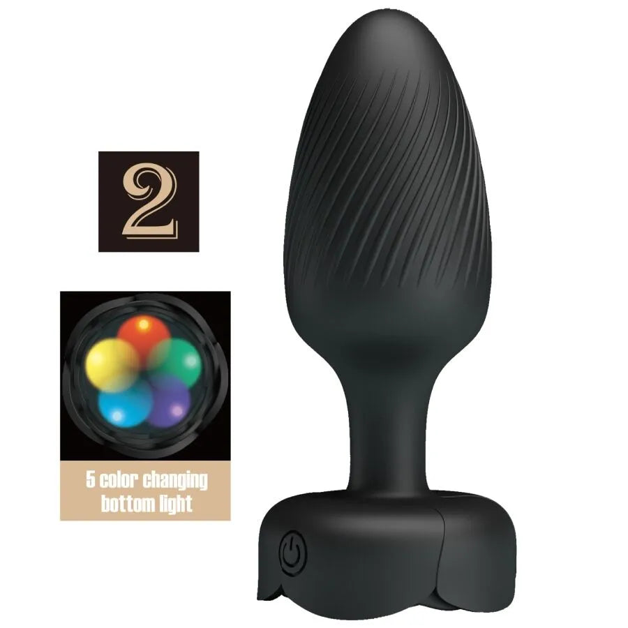 plug anal silicone LED clignotant vibrant rechargeable longue durée noir