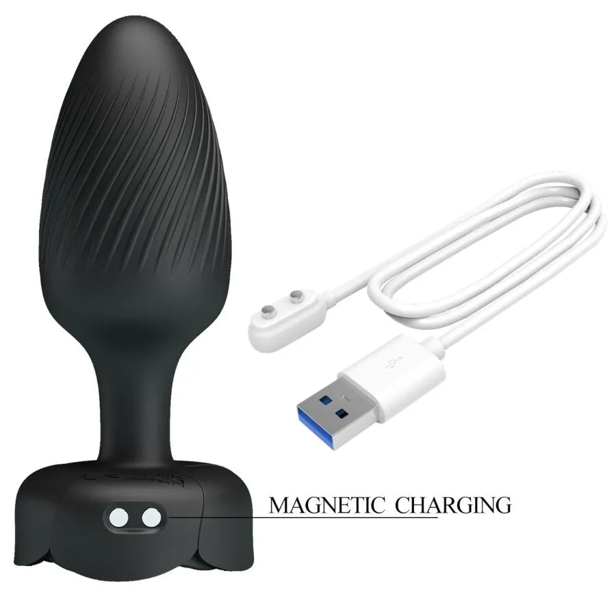 plug anal silicone LED clignotant vibrant rechargeable longue durée noir