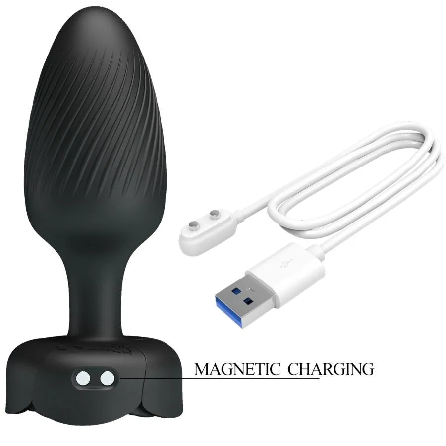 plug anal LED clignotant silicone vibrant chargement magnétique noir