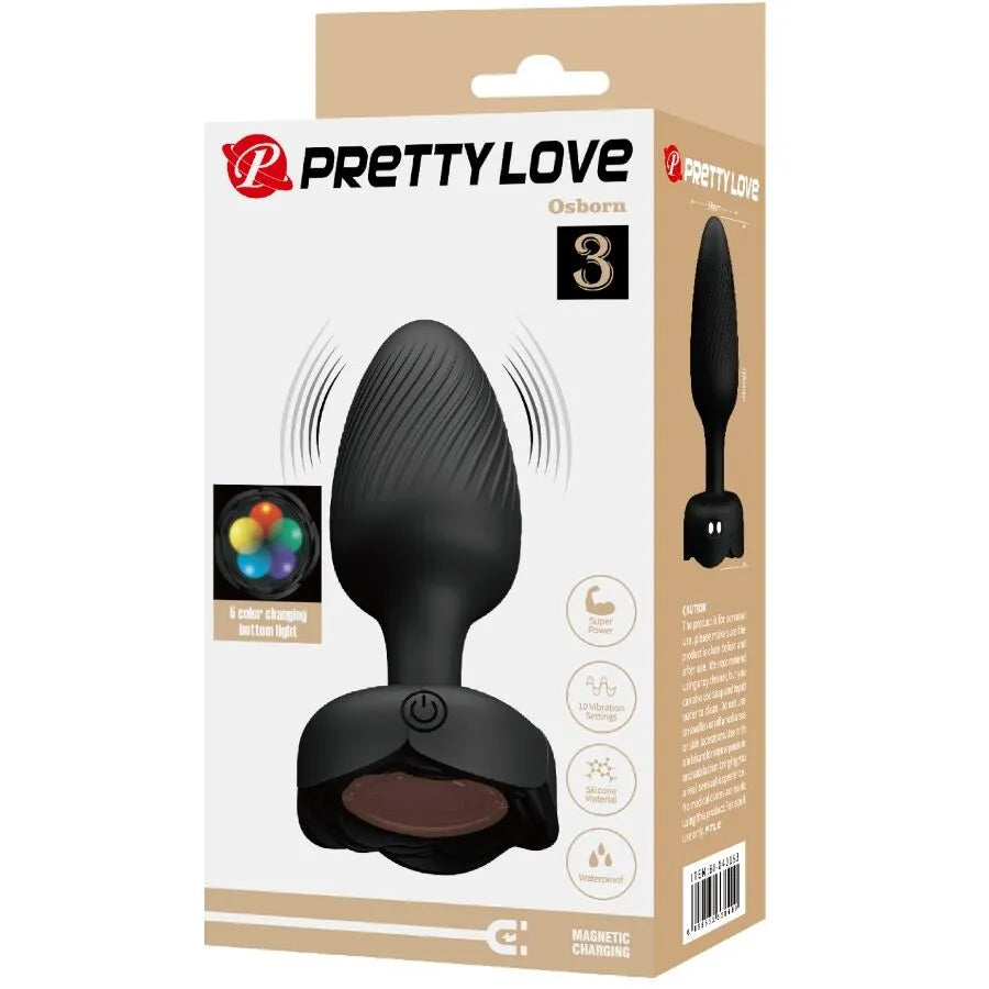 plug anal LED clignotant silicone vibrant chargement magnétique noir