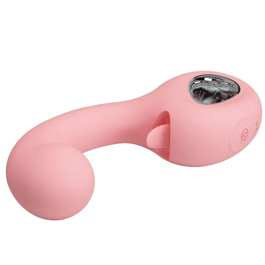 Masseur silicone médical ergonomique compact rechargeable dix vibrations cinq léchages stimulation clitoridienne double intense doux hygiénique silencieux nomade discret