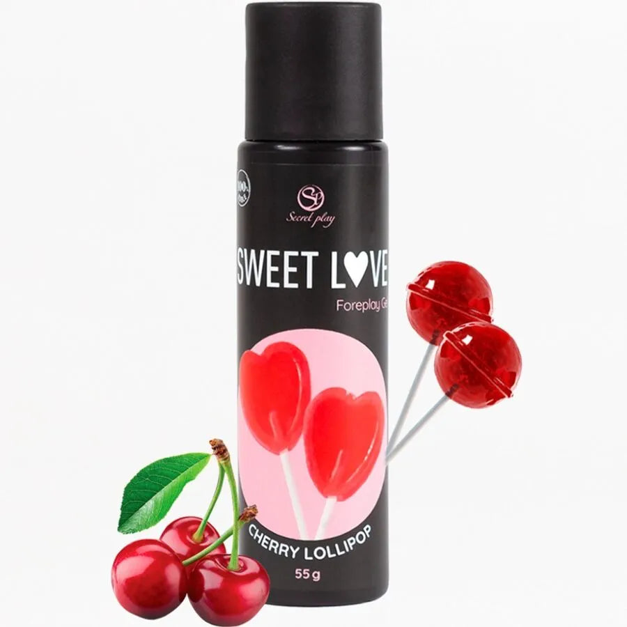 Gel lubrifiant comestible à la cerise Sweet Love Secretplay 60ml sextoy intime couple amour érotique aphrodisiaque