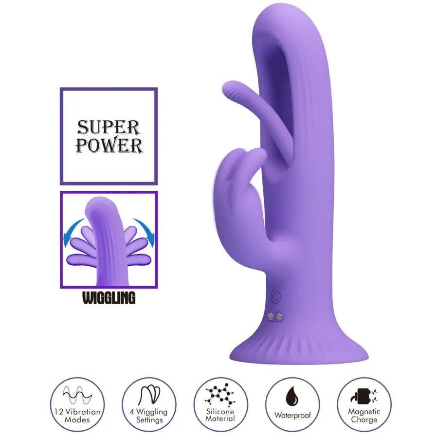 Vibromasseur silicone violet 12 modes vibration langue stimulation USB magnétique