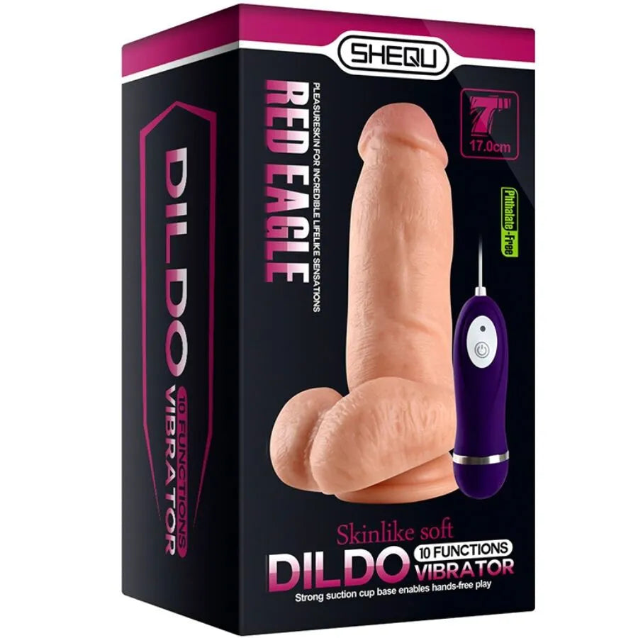 Gode vibrant télécommandé silicone médical, couleur chair, 17cm, réaliste, ventouse puissante, étanche, modes personnalisa...