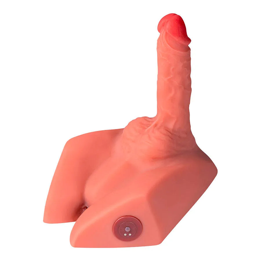 masturbateur gode réaliste silicone TPE double stimulation poussée automatique anale frontale télécommande rechargeable silencieux hypoallergénique anatomique