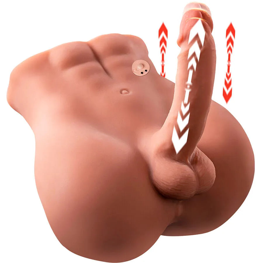 masturbateur gode réaliste silicone TPE XISE double stimulation automatique poussée motorisé télécommande sans fil rechargeable batterie silencieux anatomique doux hypoallergénique