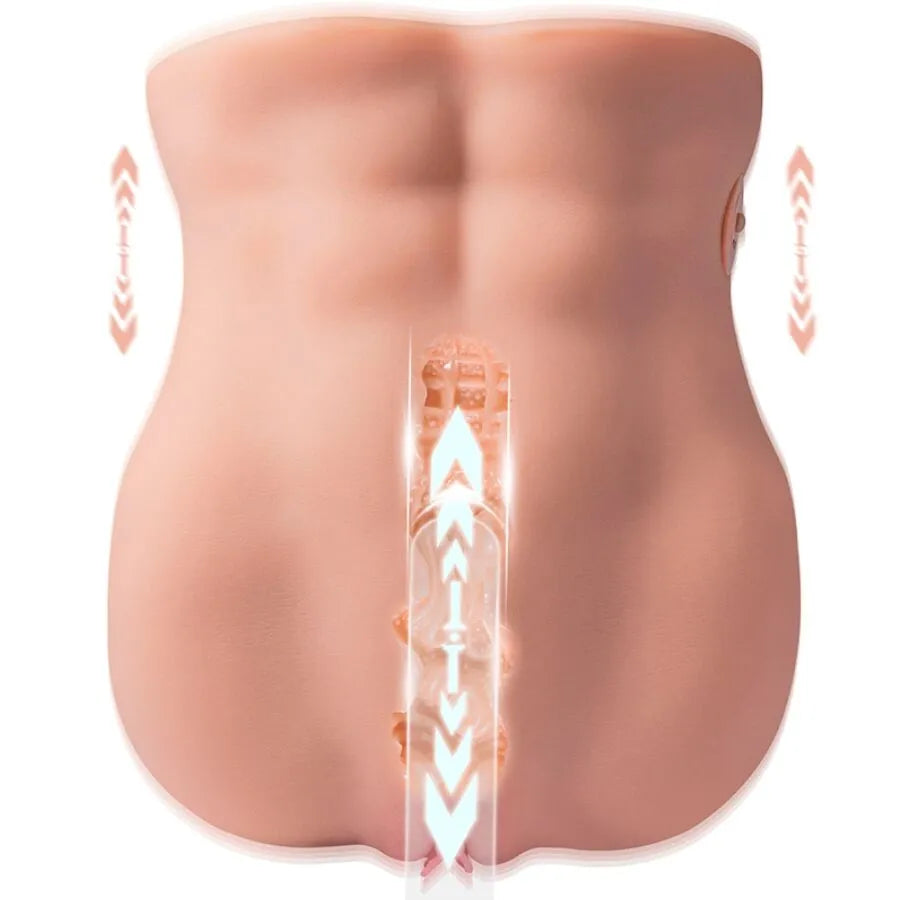 masturbateur vaginal féminin 25cm silicone TPE mouvement pénétration rythmique automatique réaliste ultradoux hypoallergénique rechargeable USB étanche mains libres nettoyage facile