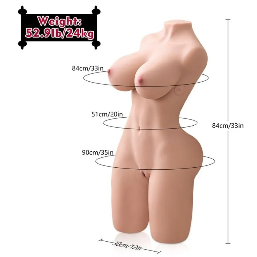 XISE Erica Torse Féminin Réaliste Vibrant Silicone TPE Poussée Automatique