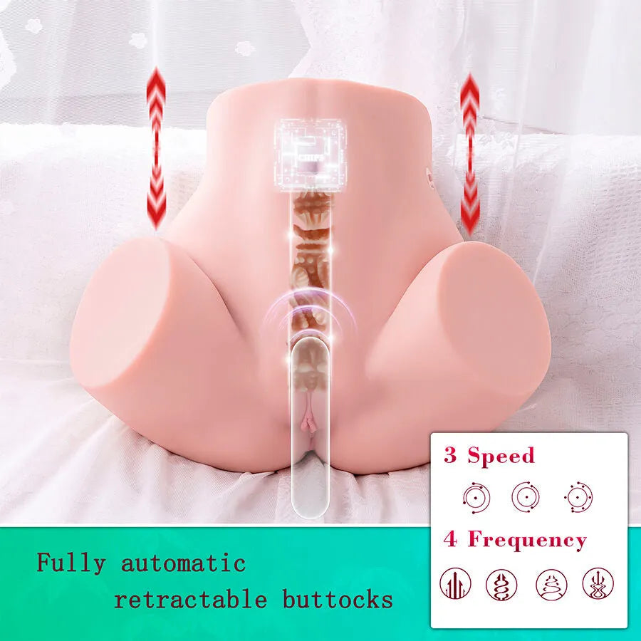 masturbateur réaliste multipositions silicone TPE médical hyperréaliste poussée automatique vibrations puissantes télécommande sans fil rechargeable ergonomique discret