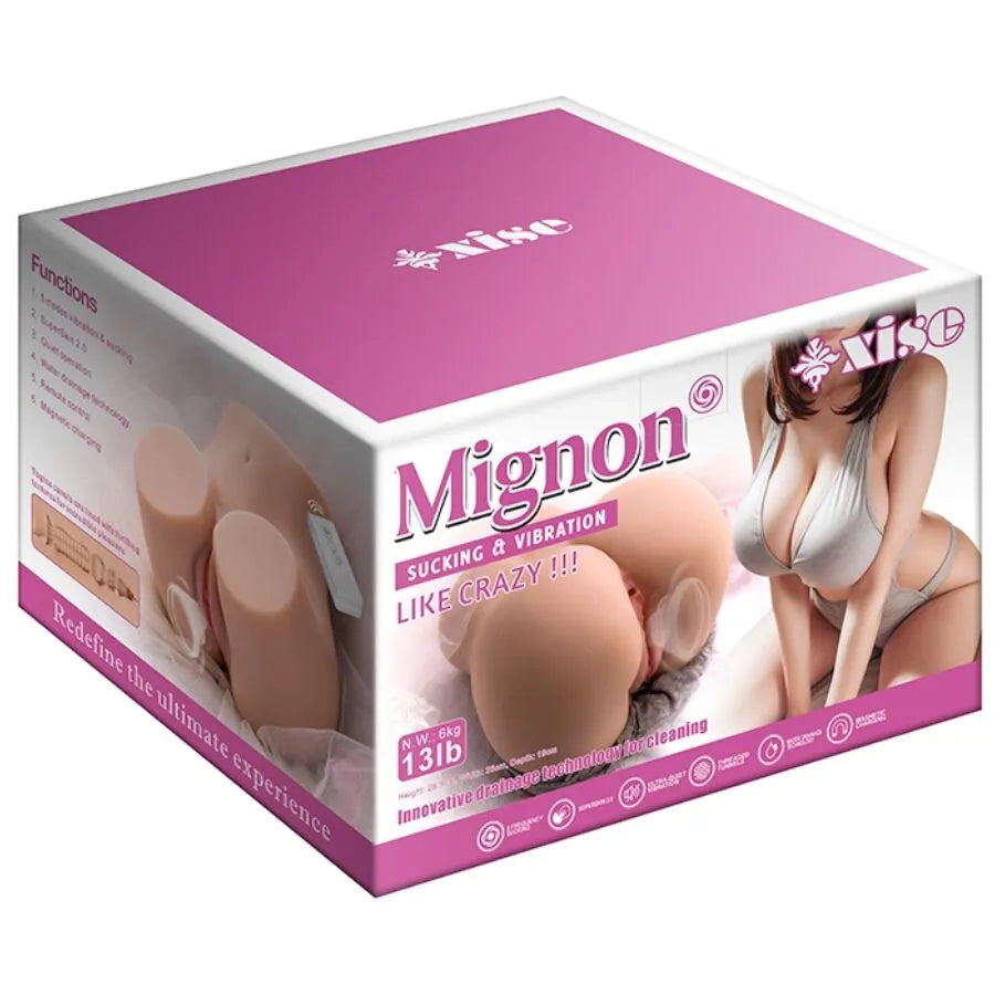 masturbateur réaliste silicone TPE six kilogrammes vibrations puissantes aspiration réglable télécommande sans fil texture interne texturée
