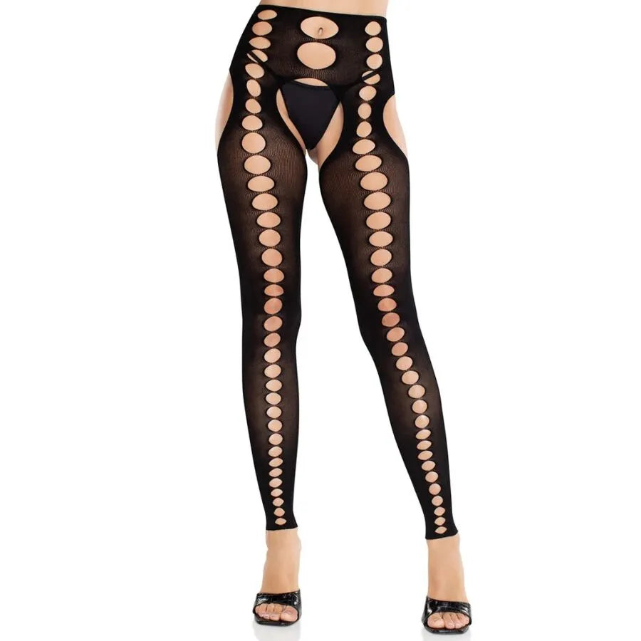 collants opaques noirs sans bretelles style jarretière nylon élasthanne seconde peau sans coutures confort extensibilité douceur liberté mouvement élégance séduisante