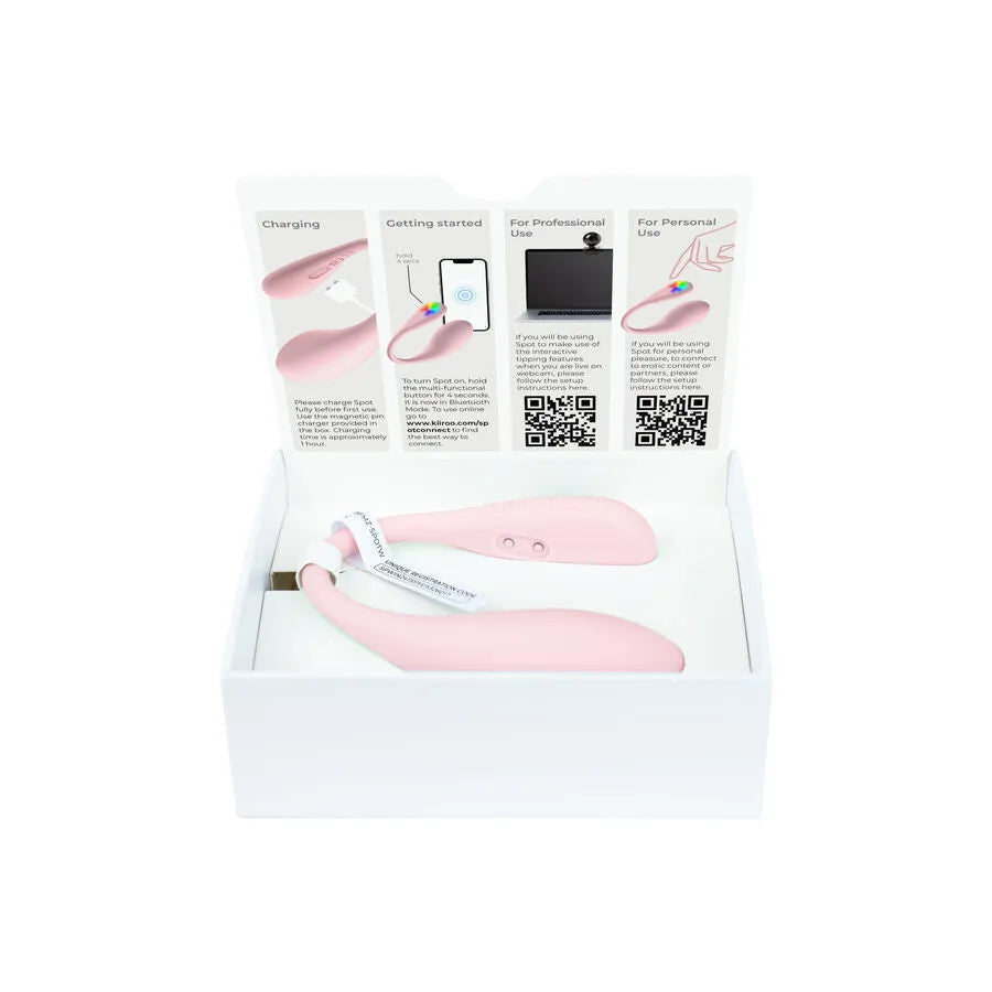 Vibromasseur ergonomique rose étanche stimulation interne externe Kiiroo SPOT KISS ME