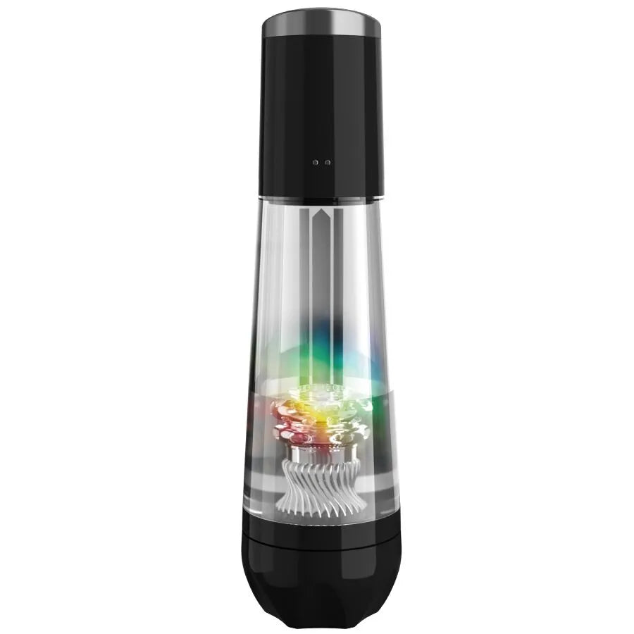 Masturbateur automatique succion intermittente LED vibrante intensité réglable vibrations modes manchon amovible TPE ultradoux rechargeable magnétique étanche discret