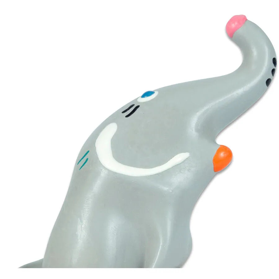 Préservatif fantaisie éléphant gris peint à la main, détails colorés, style bohème, artisanat unique d'Amsterdam.