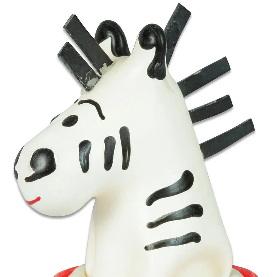Préservatif fantaisie peint à la main en motif zèbre noir et blanc, style bohème, unique et artisanal.