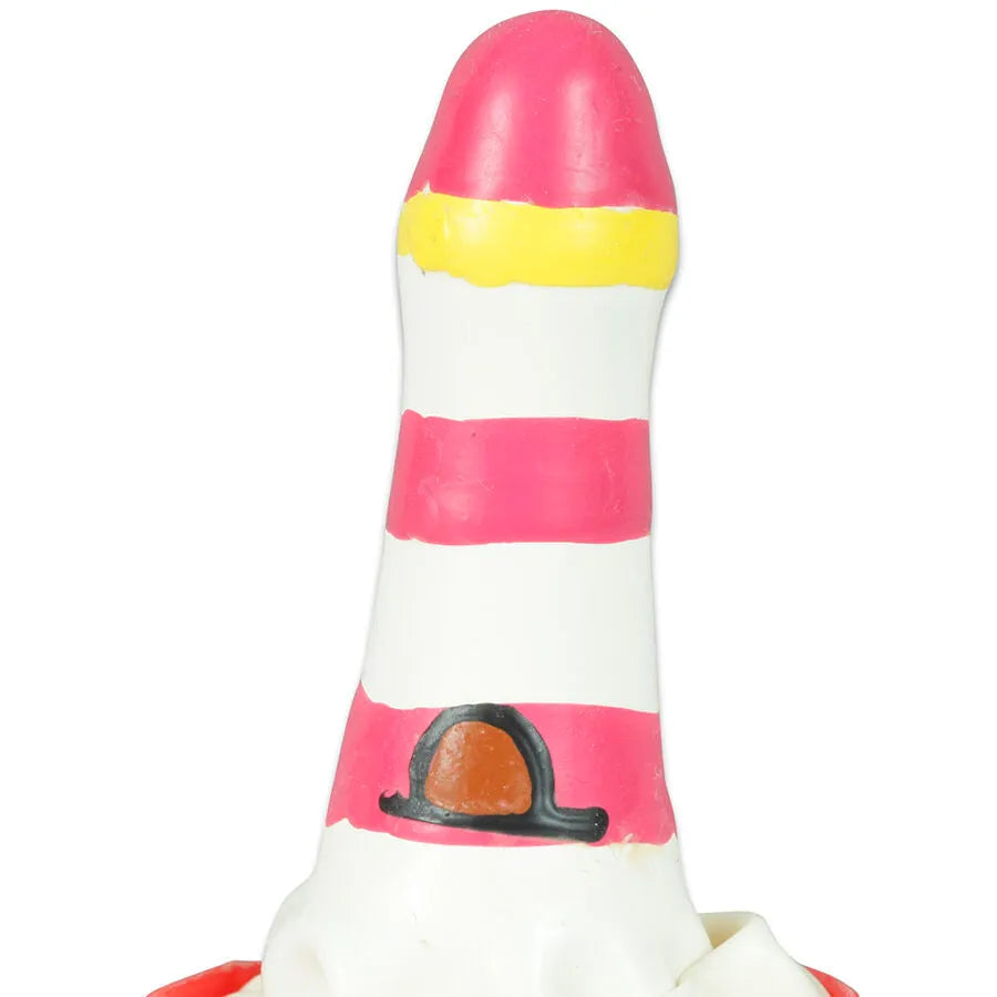 Préservatif fantaisie peint à la main, motif phare coloré, style bohème, doux et facile à dérouler, unique et artisanal.