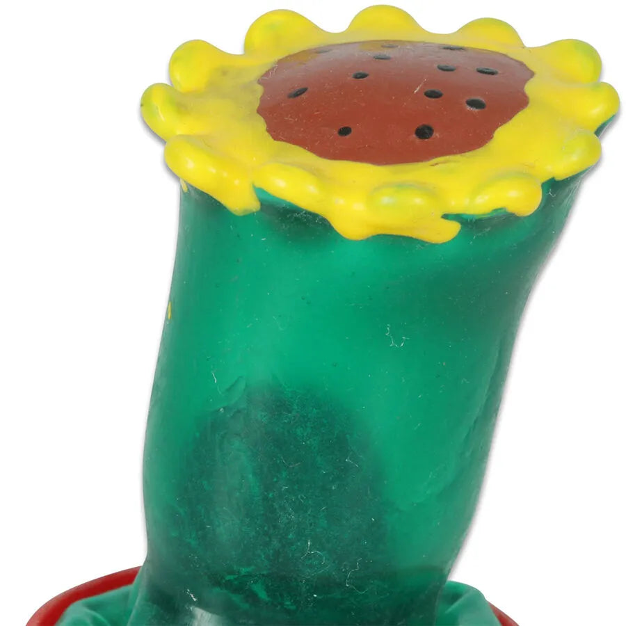 Préservatif fantaisie peint à la main en forme de tournesol, vert et jaune, style bohème, unique et artistique.