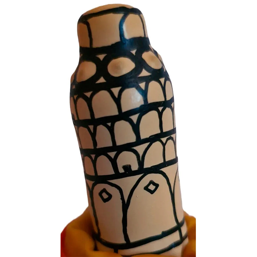Préservatif fantaisie peint à la main, motif Tour de Pise, art bohème, doux, style Amsterdam, cadeau unique.
