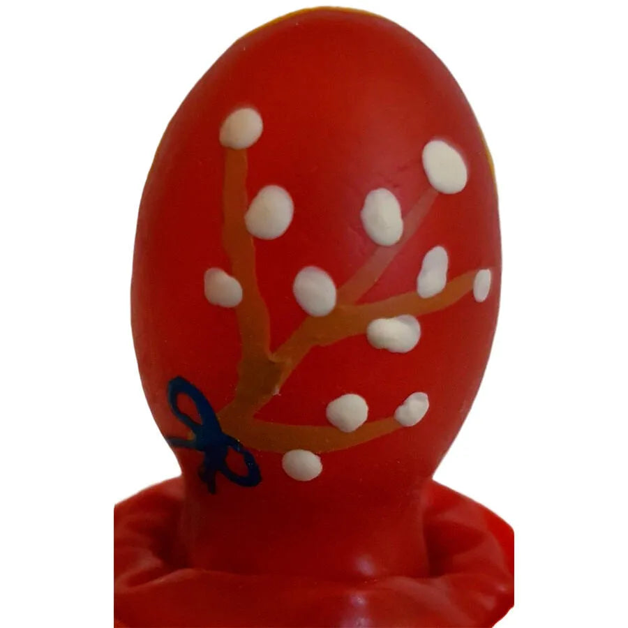 Gros plug anal silicone ovoïde fleurs blanches nœud bleu sécurité discrétion sextoy adult toy stimulation