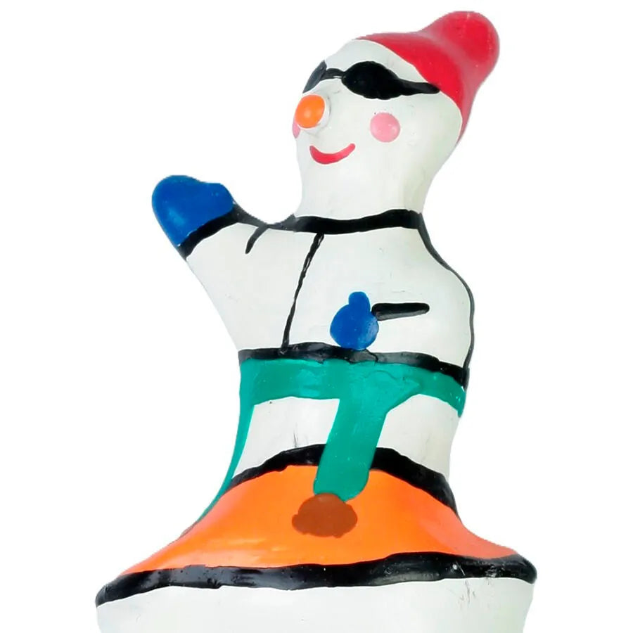 Préservatif fantaisie peint à la main, motif snowboarder coloré, style bohème, cadeau unique, artisanat européen.