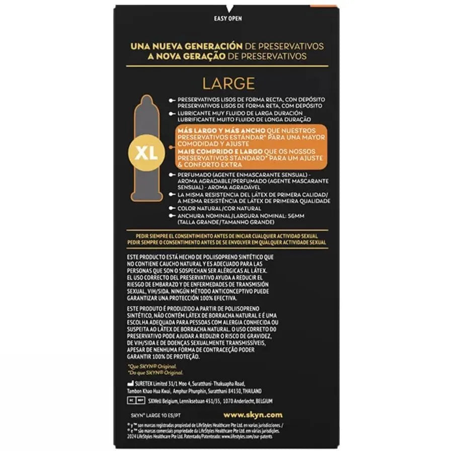 Préservatifs sans latex SKYN Large King Size confort ultra-doux peau naturelle