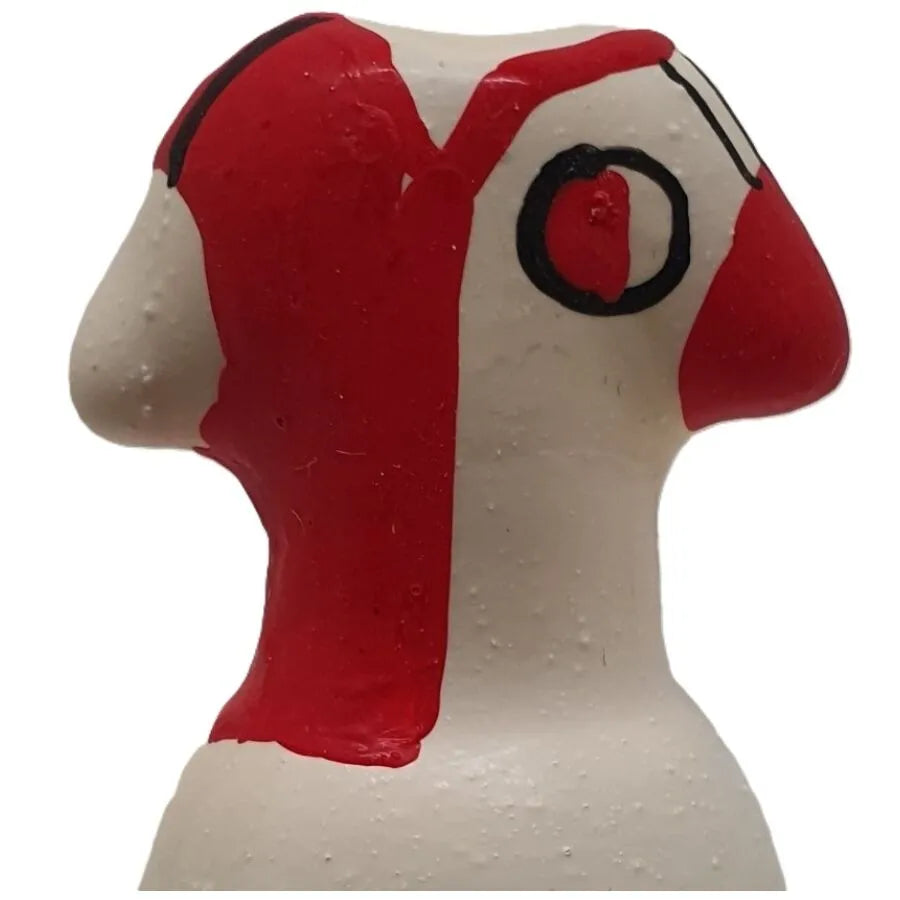 Préservatif fantaisie peint à la main, design chemise Feyenoord rouge et blanc, style bohème d'Amsterdam.