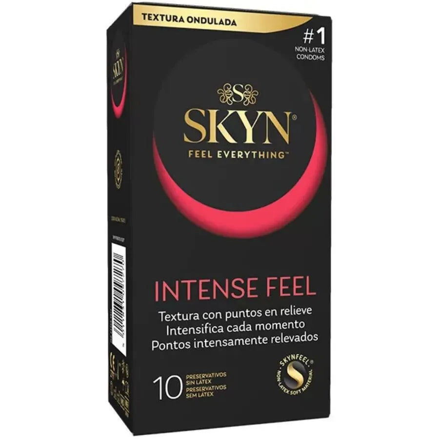 Préservatif texturé sans latex SKYN Intense Feel stimulation ondulée ultra-doux 10 unités