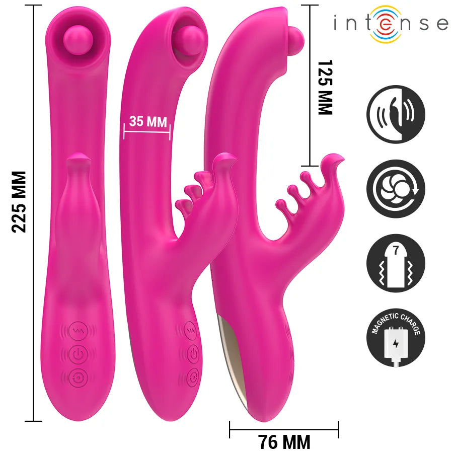 Vibromasseur Christina Lapin Multifonction Rose 22,5 Cm刺激 Clitoridienne G-spot Puissant 3 moteurs 8 modes Silicone médicaux Femme Couple