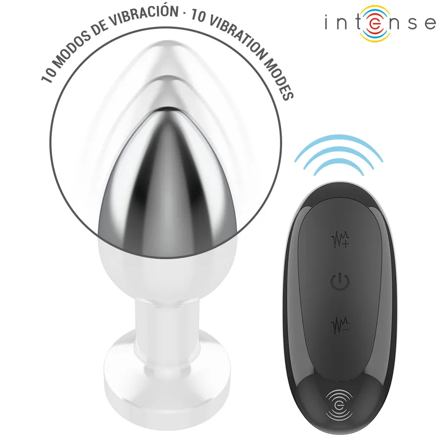 Plug anal vibrant métal 10 vibrations télécommande Taille M Intense sextoy comfort stimulation plaisir couple