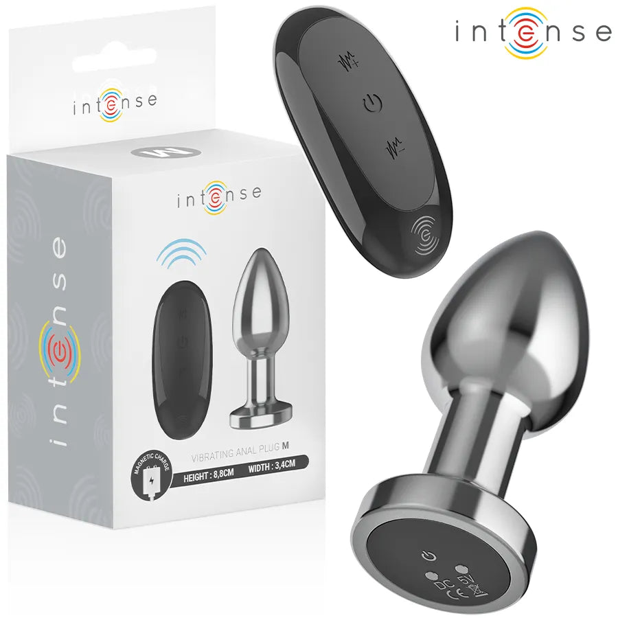 Plug anal vibrant métal 10 vibrations télécommande Taille M Intense sextoy comfort stimulation plaisir couple