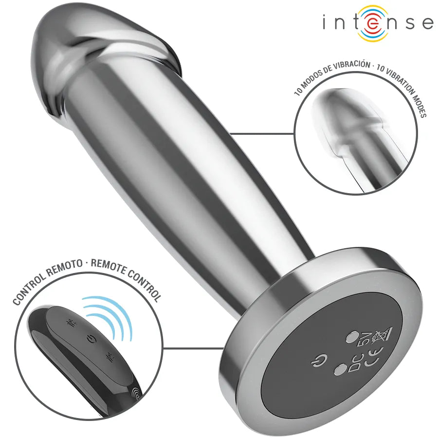 Plug anal vibrant métallique 10 vibrations taille S télécommande sextoy discret