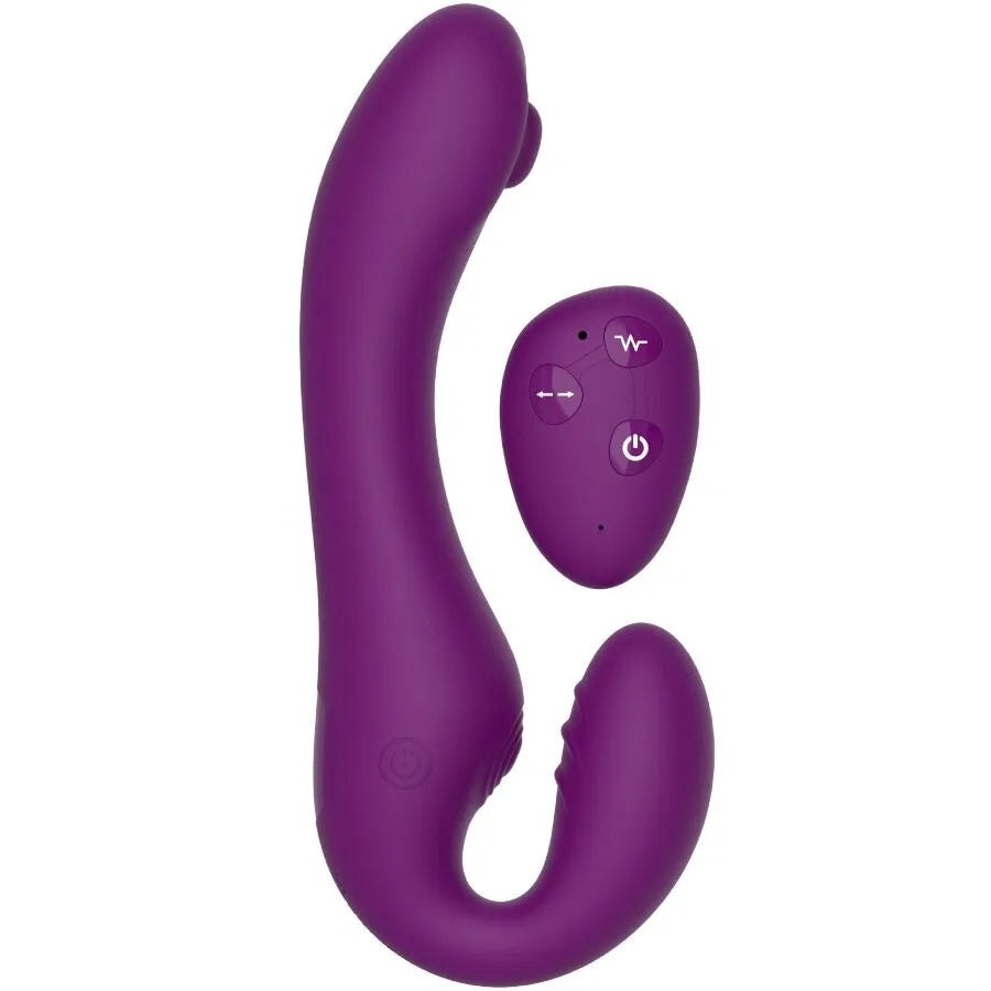 Vibromasseur pulsé sans bretelles silicone télécommande couples plaisir ultime violet
