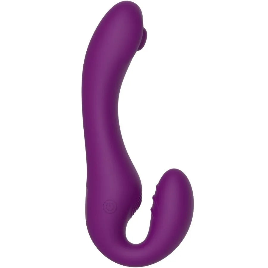Vibromasseur pulsé sans bretelles silicone télécommande couples plaisir ultime violet