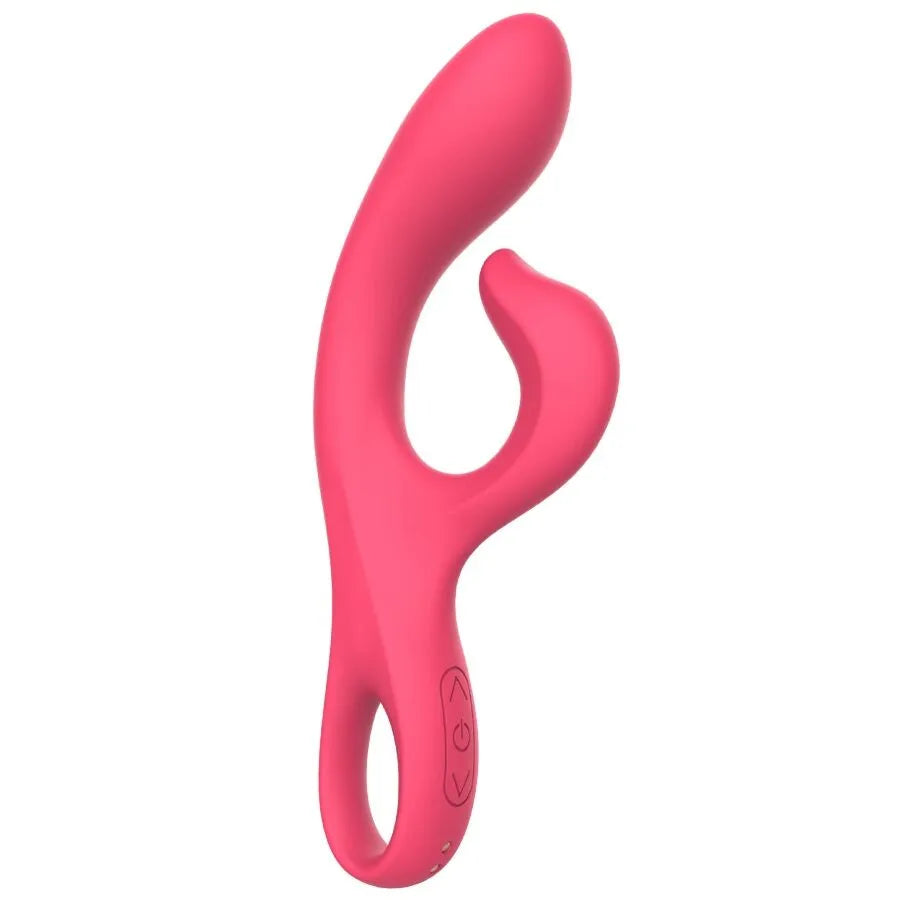 Vibromasseur silicone étanche stimulateur clitoridien couples rechargeable point G fuchsia