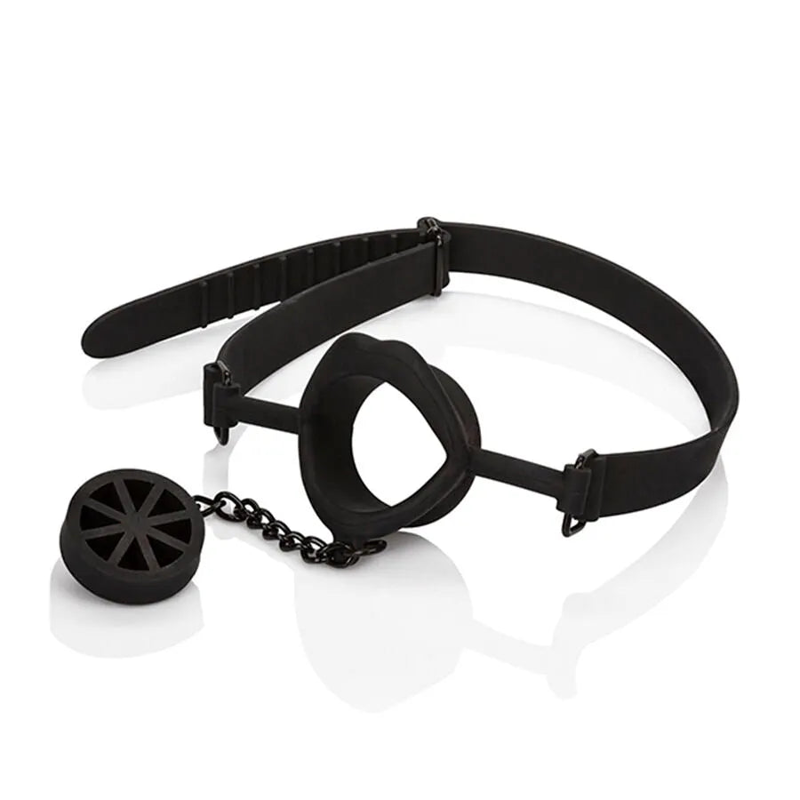bâillon bouche ouverte silicone noir bondage jeux rôle couples sensuel confortable sécurisé ajustable résistant hypoallergénique discret ergonomique