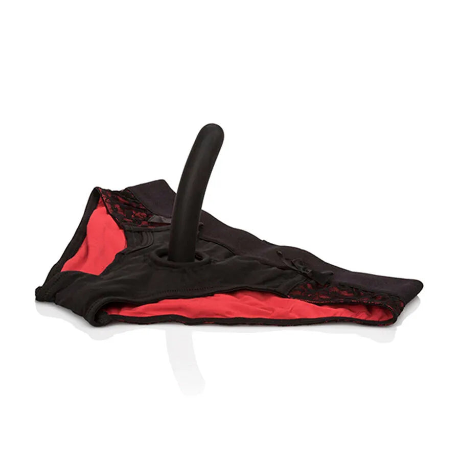 ensemble culotte harnais dos ouvert rouge silicone ergonomique jouet anal confortable moelleux sans sangles maintien sécurisé lavable tailles ajustement