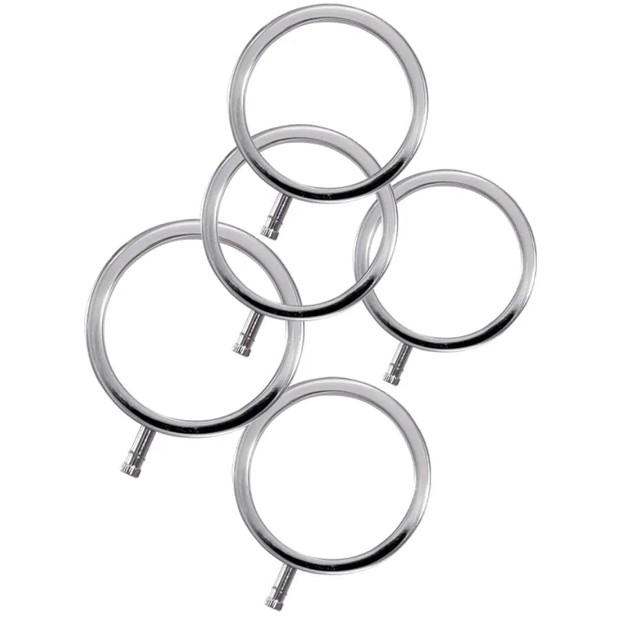 ElectraStim ElectraRings anneaux péniens métal massif aluminium T6082T6 stimulation électro intense orgasme mains libres pack 5 tailles variées 36mm 44mm