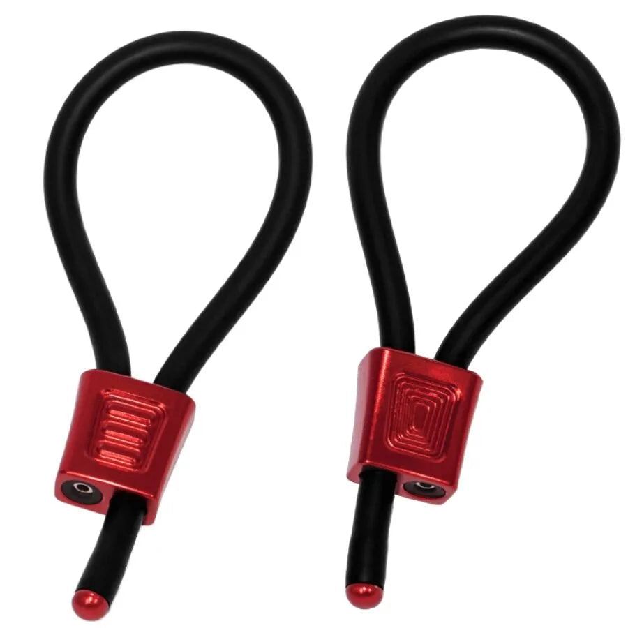 ElectraStim Prestige ElectraLoops anneaux péniens réglables unipolaires aluminium anodisé rouge stimulation électrique uniforme sensations intenses prolongées silicone conducteur épais personnalisation