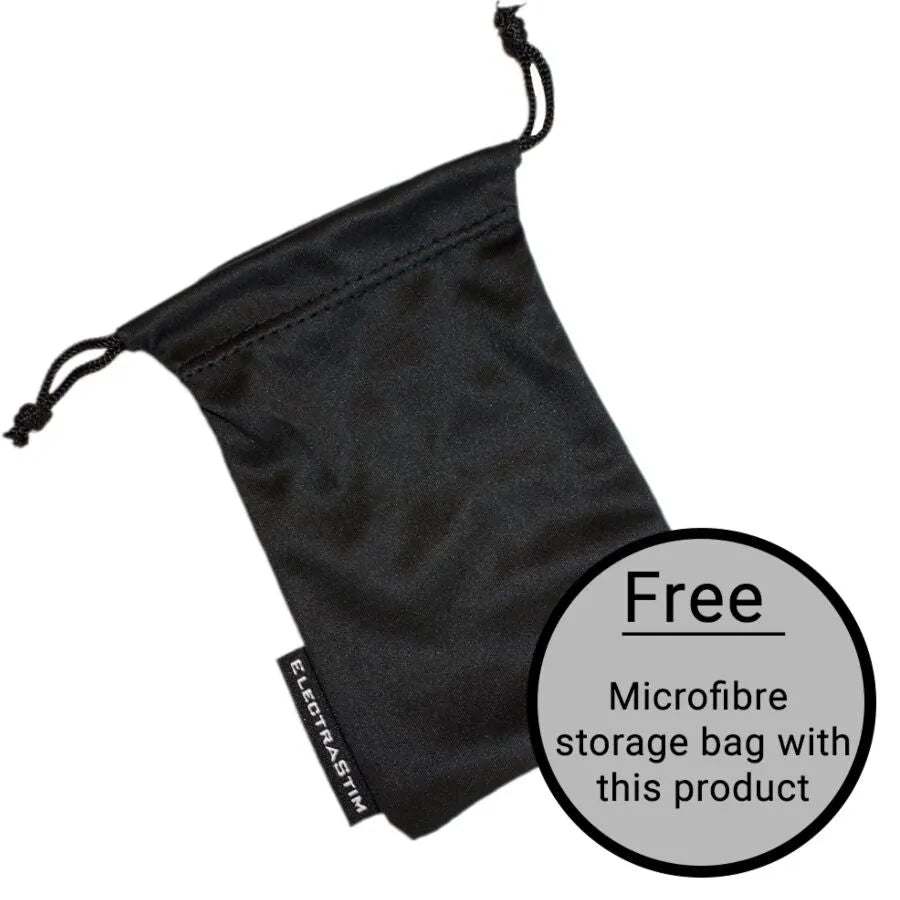 Pince électro-stimulante bipolaire ElectraClamp noire, réglable, avec sac de rangement en microfibre inclus.