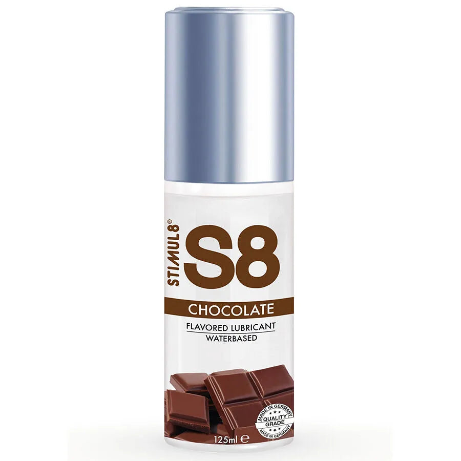 lubrifiant aqueux chocolat gourmand savoureux sans paraben sans phtalates sans gluten hypoallergénique testé dermatologiquement compatible préservatifs discret ergonomique flacon 125ml