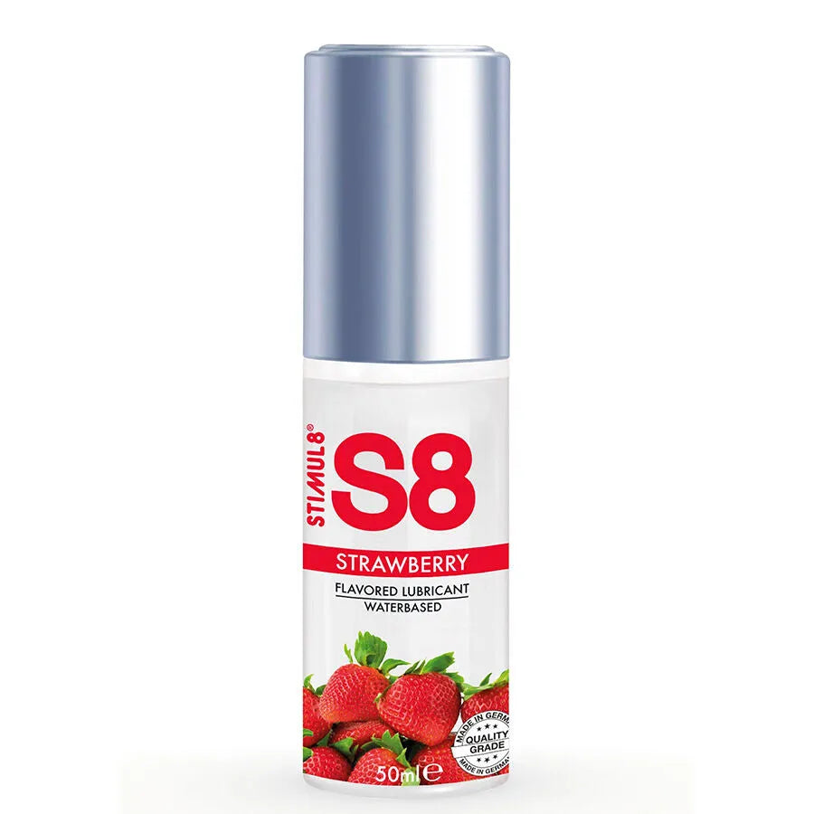 lubrifiant premium aqueux fraise gourmand onctueux naturel sans parabènes longue durée hypoallergénique compatible préservatifs sextoys discret pratique flacon 50ml sensuel