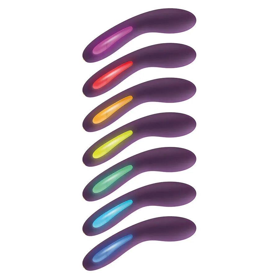 Vibromasseur point G silicone violet rechargeable LED étanche 7 modes