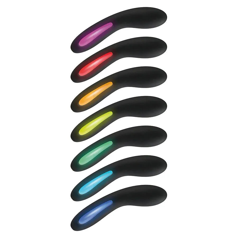 Vibromasseur point G silicone premium LED étanche rechargeable 7 modes noir