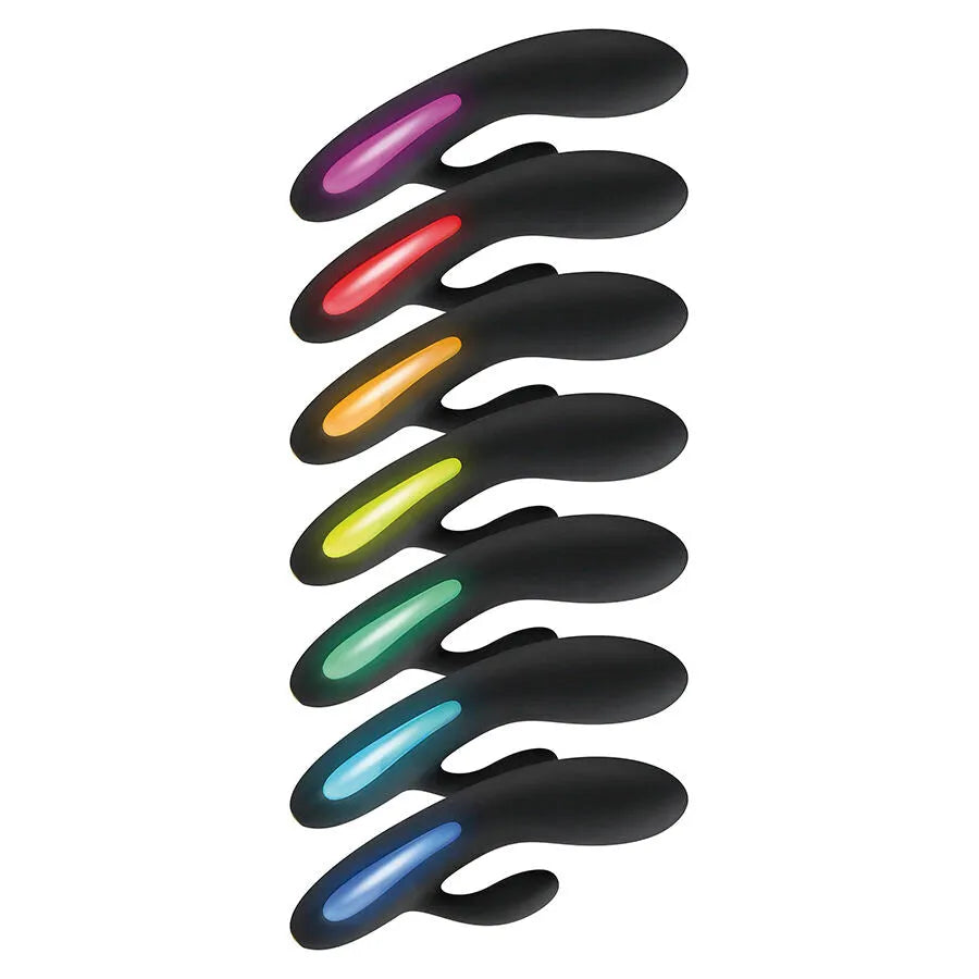 Vibromasseur rabbit silicone doux waterproof LED multicolore rechargeable TOYJOY