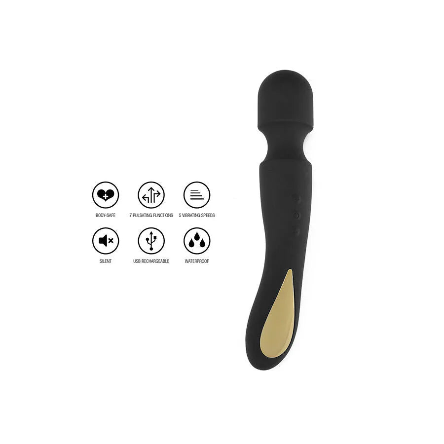 Vibromasseur baguette silicone rechargeable LED multicolore ToyJoy Zenith noir luxe